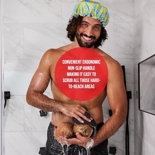 HAPPY NUTS Silicone Body Scrubber, Exfoliating Body Scrubber for Sensitive Skin, Sustainable Shower Scrubber for Body, Silicone Body Brush for Showering (1 Pack, Scrubber)