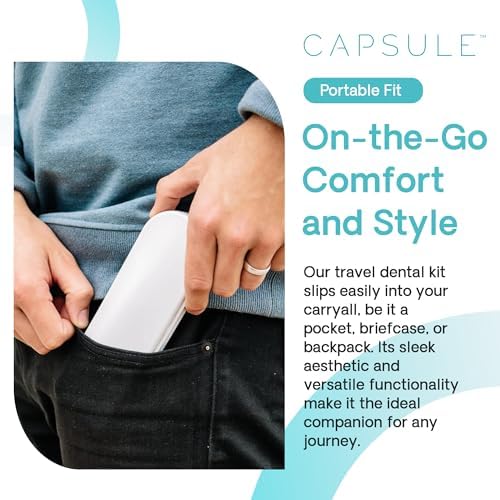 Capsule Dental - Dental Retainer Travel Case, Silicone Retainer Case for Aligners, Mouthguards, and More, Dental Kit Oral Care Tools with Travel Toothbrush and Aligner Removal Tool