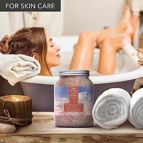 Himalayan Salt Pink Crystal Salt 46 Oz - 100% Pure & Natural - Himalayan Salt for Good Sleep - Stress Relief - Detox Cleanse