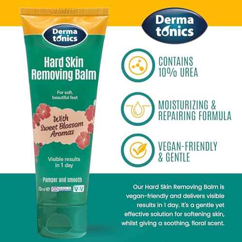 Hard Skin & Callus Removing Balm w/Sakura Blossom Aromas & 10% Urea - Skin Care for Feet, Hands & Elbows – Moisturizing & Repairing Formula for Dry & Cracked Skin - 2.37 fl oz Tube