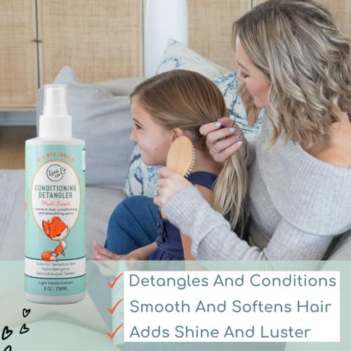 LANE & CO. Conditioning Detangler Spray for Kids & Babies - Leave In Conditioner Spray for Smoothing, Detangling - Vegan, Plant-Based, Child-Safe Formula - Natural Baby Hair Products - 8-oz. Bottle