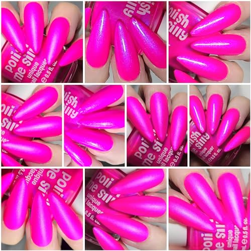 Barbee On The Glow - Neon Pink Blue NEON Glow Pop Collection MultiColor Shifting: Mylar Oil Slick Indie Nail Polish