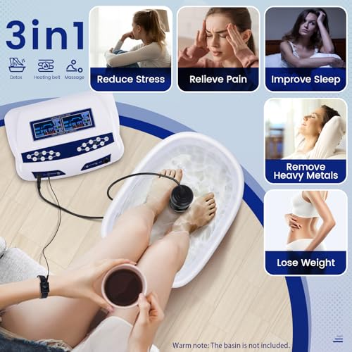 Ionic Foot Bath Detox Machine, Professional Ion Cleanse Dual Ionic Detox Foot Bath Spa Ion Spa Chi Cleanse System for Home USE, 8 Mode Foot Spa Detox, Far Infrared Belt