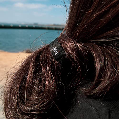 Hair Ties For Men | World-Famous Hair Ties For Guys | No-Break, No-Rip, No-Crease Bracelet Hair Bands | 4 Pcs Soft Elastic | 100 lb Strength (The Black Ties)