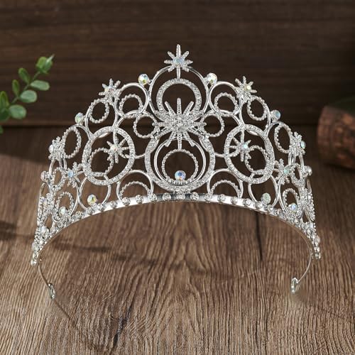 Crystal Crowns for Women, Crystal Bubble TiaraBride Royal Queen Headband Princess Headpieces for Women Bridal Wedding Prom Birthday Party Crowns