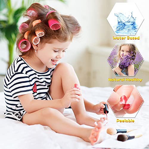 Kids Nail Polish Set - Nail Polish for Girls Ages 3-12 | 12 Rainbow Colors | Non-toxic, Water-based, Low Odor | Peel-off, Quick Dry | Children Nail Polish Kit for Teens, Children, and Toddlers