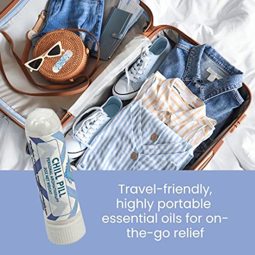 CHILL PILL 2PK Essential Oil Blend – Aromatherapy Tube with Lavender, Chamomile, Clary Sage – Soothing, Calming, Relaxing Fragrance – Stocking Stuffer