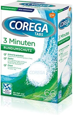 Corega Rapid Denture/Third Teeth Cleaning Sticks, 1x66 Teething Cleaning Tablets - Cleaning in 3 Minutes