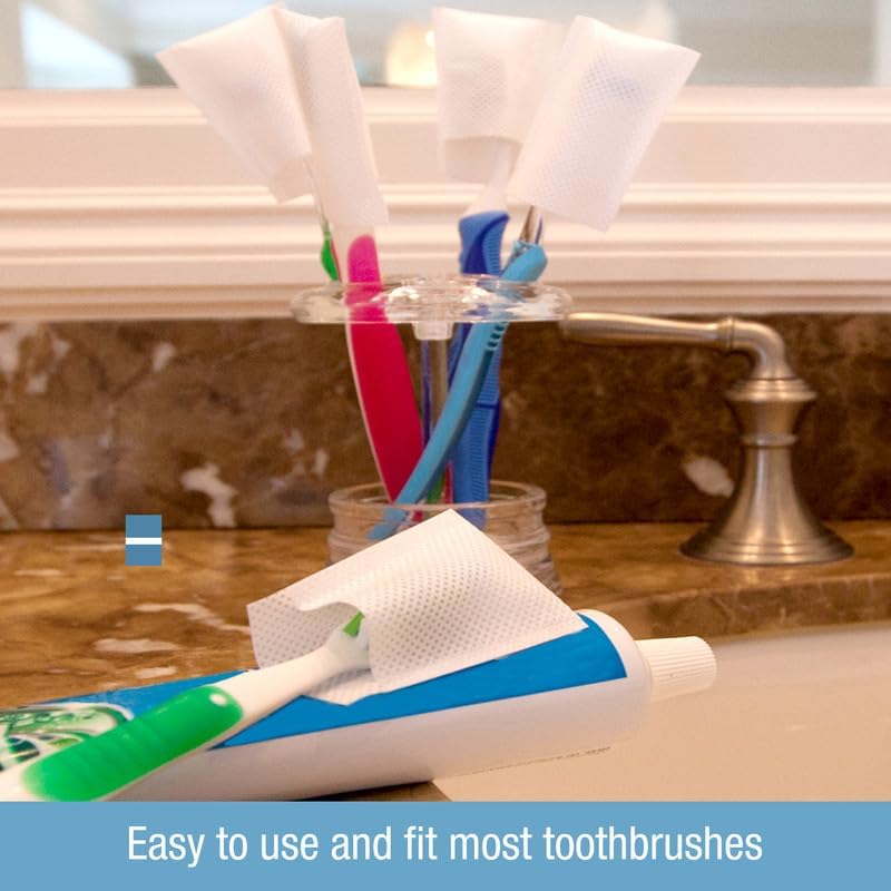 Intellident Toothbrush Shields - Toothbrush Head Cover Caps - Breathable, Quick-Drying & Disposable - Perfect for Travel, Home & Office Use - 20 Count (Pack of 2)