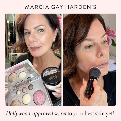 LAURA GELLER NEW YORK Baked Starter Kit: Porcelain - Best of the Best Full Face Palette + Baked Balance-n-Brighten Powder Foundation + Retractable Angled Kabuki Brush Set