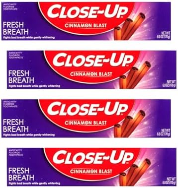 Close-Up Cinnamon Anticavity Flouride Toothpaste 6 Ounce (Pack of 4)