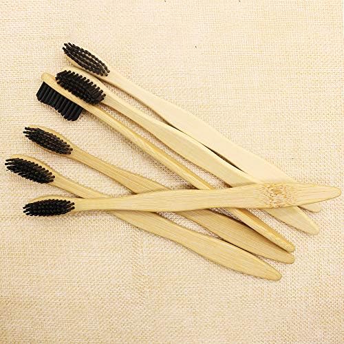 Hard Toothbrush Bamboo Toothbrush for Adult Manual Toothbrsuh Hard Bristles Pack of 6