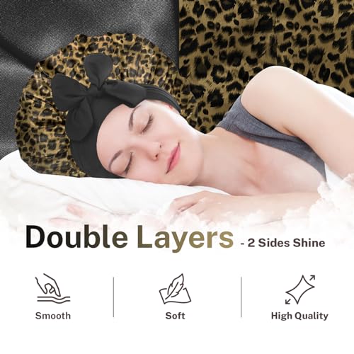 BONNET QUEEN Silk Bonnet for Sleeping Women Reversible Double Layer Satin Bonnet Hair Bonnet Night Sleep Cap for Curly Hair