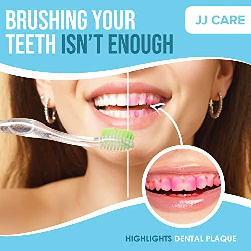 JJ Care Disclosing Tablets for Kids and Adults - 120 Count, Individually Wrapped Plaque Disclosing Tablets for Kids Brushing Teeth, Berry Flavored Plaque Remover, Dental Care for Teeth Brushing