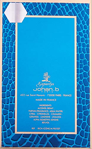 Johan B. Rich Icone for Men Eau De Toilette Spray, 3 Ounce