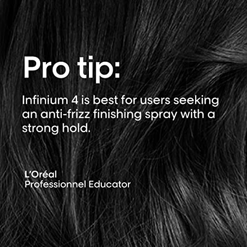L'Oréal Professionnel Paris Infinium 4 - Strong Hold Hairspray For Natural Feel and Shine, Reduces Frizz Without Stiffness, For All Hair Types