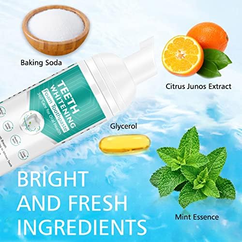 Citrus Baking Soda Teeth Whitening Toothpaste, 2 Pack - Ultra-fine Mousse Foam, Deeply Cleans Gums, Removes Stains