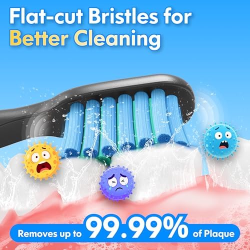 Kids Electric Toothbrush Rechargeable Age 3-5-6-12-18 Year Old, Sonic Toothbrush Kids with Timer 3 Modes 4 Vibrating Heads Habit Stickers Tooth Brush for Girls Boys and Childrens (Astronaut Black)