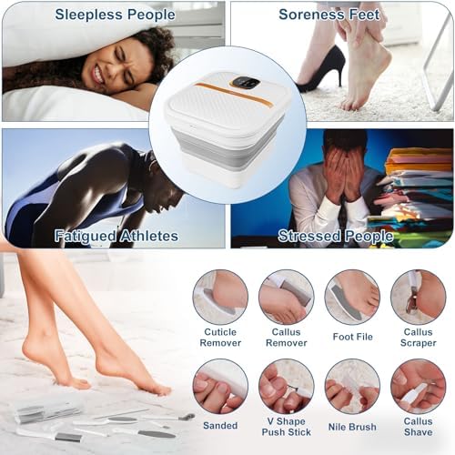Collapsible Foot Spa Bath with Heat, Motorized Massager, Touch Screen, Foot Pedicure Kit, Temperature Control, Pedicure Foot Spa, Foot Bath