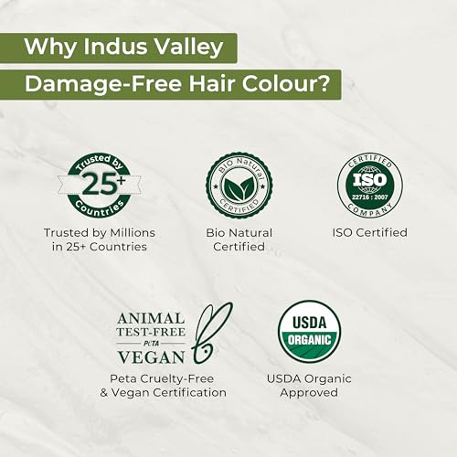 Indus Valley Natural Organic Damage Free Gel Hair Color | Ammonia Free, Vegan & Cruelty Free | Up to 100% Gray Coverage|Black 1.0 (20gram+200ml)