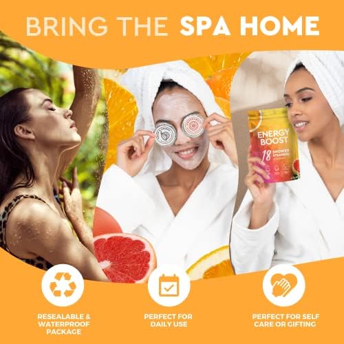 Cleverfy Citrus Shower Steamers Aromatherapy for Women and Men – Self-Care Shower Bombs for Energy Boost and Relaxation – 18 Tablets