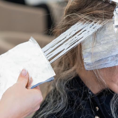 Colortrak Embossed Sheets Silver Aluminum Foil Pop-up Dispenser, 1000 Pre-cut Sheets Non-slip Textured Silver 5 x 11 Sheets for Hair Foil Coloring and Highlighting Sheet Applications