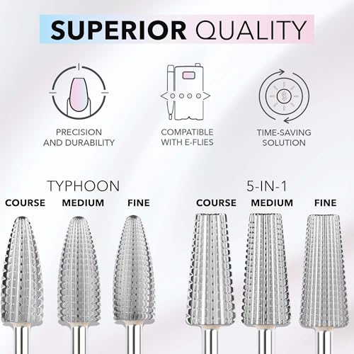 Kiara Sky Large Barrel Medium Universal Nail Drill Bit for E-file | with Safety Edge for Cuticle and Nails Care | Non-Coated