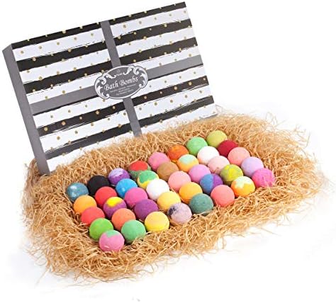 Bulk Bath Bombs 30 Pc Gift Set by Purelis. Ultra Luxury Bath Balls Individually Wrapped for Men & Women! Paraben & Sulfate Free Organic Spa Fizzies Infused with Essential Oils.