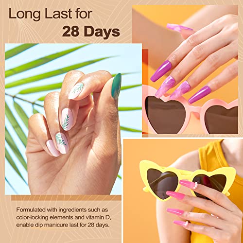 Lavender Violets 36 Colors Dip Powder Nail Kit Starter Quick Drying Dipping Powder Colors Set French Nail Nude Neon All Seasons for Home Salon M950