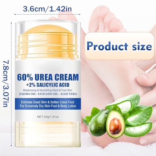 2026 New 60% Urea Hydrating and Anti-Cracking Foot Cream, Moisturising and Relieves Cracking and Dryness Foot Cream, Hand Foot Lotion Heel Stick Repairs (1)