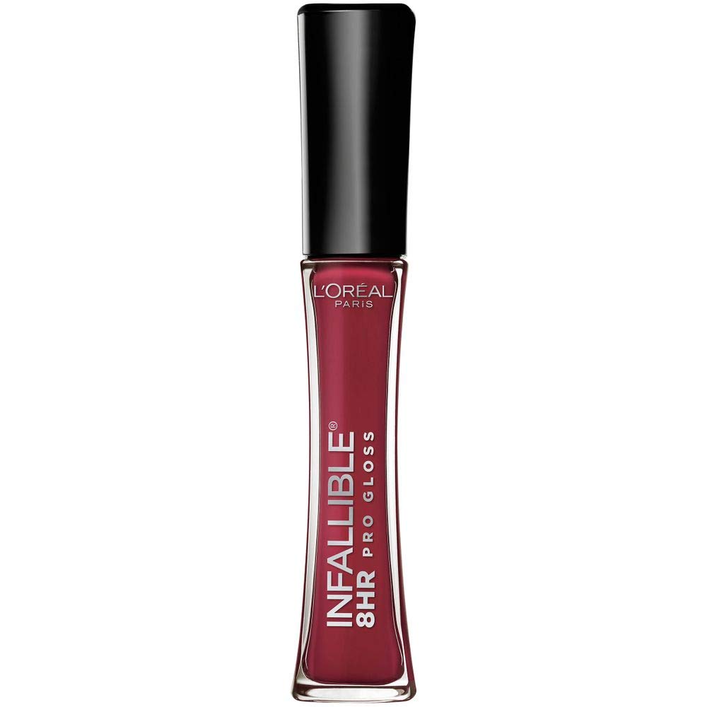 L'Oreal Paris Makeup Infallible 8 Hour Hydrating Lip Gloss, Glistening Berry, 0.21 Fl Oz