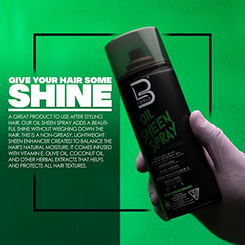 L3 Level 3 Oil Sheen Spray - Adds Shine to Hair After Styling - Infused with Vitamin E, Olive and Coconut Oil and Herbal Extracts Level Three Oil Shine Spr