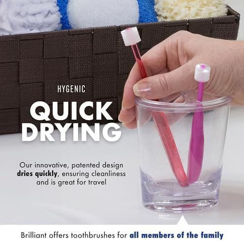 Brilliant Oral Care Baby Toothbrush with Soft Bristles and Round Head, for a Toddler Approved, Easy to Use All-Around Clean Mouth, Ages 0-2 Years, Blue Mint Yellow, 3 Pack