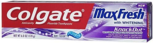 Colgate Max Fresh Toothpaste - KnockOut - With Odor Neutralizing Technology - Net Wt. 6 OZ (170 g) Per Tube - Pack of 4 Tubes