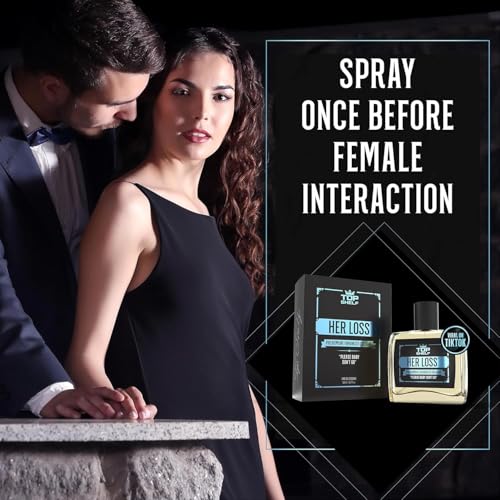 Her Loss Cologne for Men 3.4 oz, 2.0 Pheromone Her Loss Perfume Para Hombre Long-Lasting Eau De Cologne Raw Attraction & Confidence (3.3 OZ)