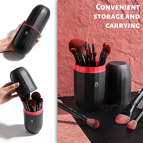 BS-MALL Makeup Brushes Set Professional – 20Pcs Premium Synthetic Foundation Powder Concealers Eye shadows Blush Makeup Brushes with Black case