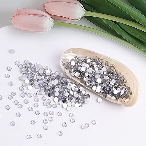 Canvalite 25000PCS Resin Jelly Rhinestones for Crafting,Clear AB Flatback Gems, Bedazzling Crystal with 5 X 2.5g B7000 Jewelry Glue and Tweezers and Dotting pen for DIY Crafts Clothing Shoes Nail Art