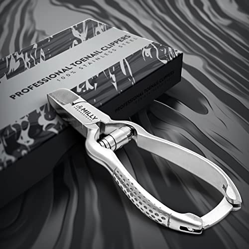 High Carbon Stainless Steel Heavy Duty Toenail Clippers for Thick Toenails | Trim Thick or Hard Toenails | Professional Nail Clippers for Seniors & Podiatrist Toenail Clippers (Silver)