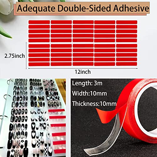Large Press On Nail Organizer 10 PCS Clear Empty Press On Nail Storage Press On Nail Packaging for Fake Nail Storage Nail Display Nail Salon Press On Nail Supplies Organizer with Nail Tape