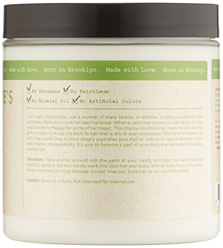 Carol's Daughter Marguerite's Magic Restorative Conditioning Cream for Thick Curly Natural Hair- Hair Moisturizer for Dry, Damaged Hair – Made with Shea and Cocoa Butter, 8 oz
