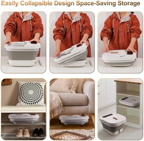 Collapsible Foot Spa Bath with Heat, Touch Screen, Remote Control, Massage Rollers, Timer, Bubble, Foot Pedicure Kit, Temperature Control Pedicure Foot Spa, Foot Bath