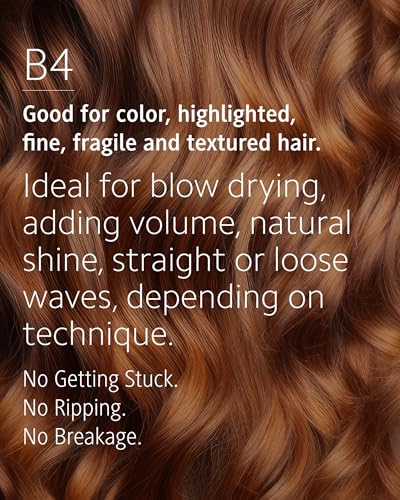 Ibiza Hair Round Boar Bristle Brush (B Series) | Blonde Bristles with Cork Handle | Ideal for Color Treated & Fine Hair | Adds Texture & Shine