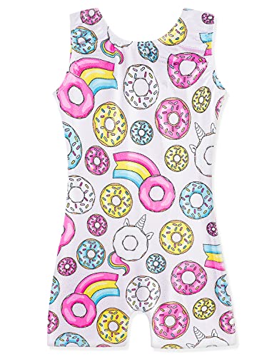 HOZIY Gymnastics Leotards for Girls 5t 5/6 5-6 Rainbow White Pink Aqua Blue Donut Costume Toddlers Kids Leo Purple Sparkle Biketard Bike Shorts Tumbling Outfits Sparkly