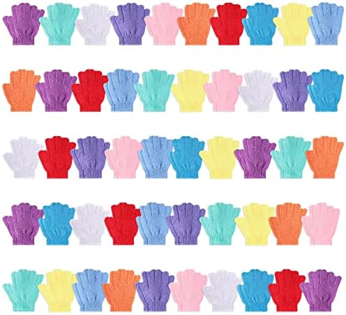 BTYMS 96 Pcs Shower Exfoliating Gloves Hand Exfoliating Glove Body Scrubber Loofah Washing Gloves for Shower, Spa, Massage and Body Scrubs, Dead Skin Cell Remover