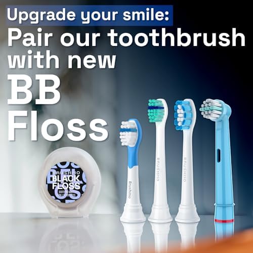 Brushmo Kids Replacement Toothbrush Heads, Compatible with Philips Sonicare for Kids HX6042 Click-on Electric Toothbrush Handles, 8 Standard Heads for Ages 7+, Ultra Soft Dupont Bristles, BM648-White