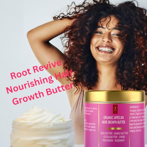 Chebe Hair Growth and Thickening Butter - Ayurvedic Deep Conditioner with Shea, Cocoa, Mango Butter, Fenugreek, and Rosemary for All Hair Types, 8 oz