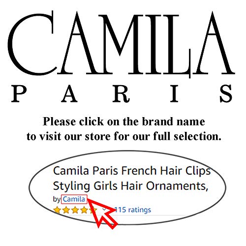 Camila Paris CP2912 French Side Combs Large Curved, Nude French Twist Hair Combs Decorative, Strong Hold Hair Clips for Women Bun Chignon Up-Do, No Slip Styling Girls Hair Accessories, Made in France