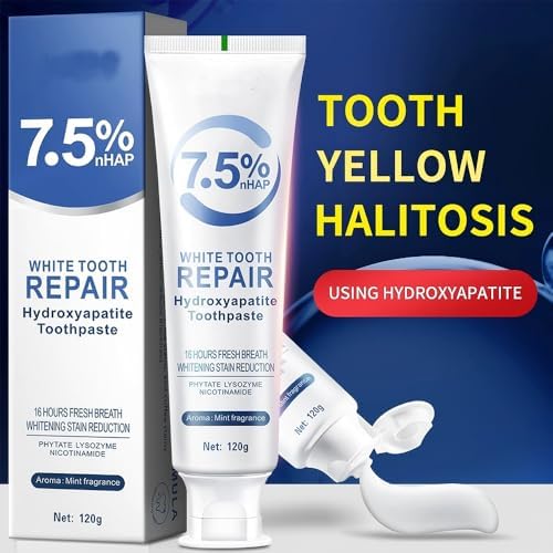 HydroxyapatiteToothpastes,7.5% hydroxyapatite Toothpaste,for Enamel Protection and Tooth Strengthening, Gentle Mint, Fresh Breath, Daily Use for Oral Health（3pcs）