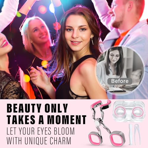 Contact Lens Applicator Tool, Eye Opener for Contacts for Easy Insertion and Removal, with Contact Lens Case, Sucker+Tweezer with Soft Tip