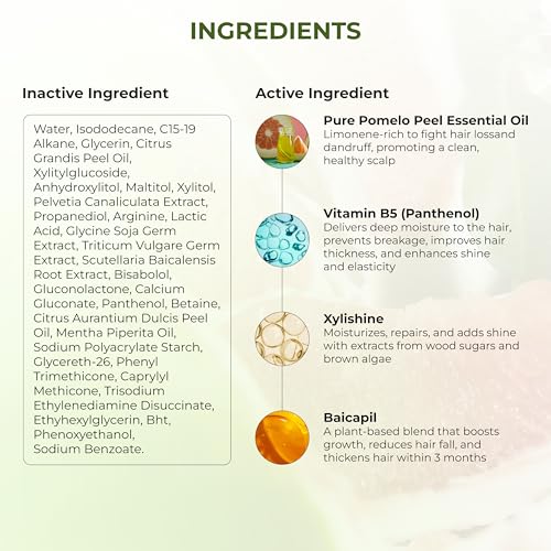 Cocoon Pomelo Grapefruit Oil Hair Tonic, Hair Growth Serum, Vegan Scalp Serum Treatment for Thinning, Damaged & Breakage Hair | Soften, Reduce Hair Loss & Promote Hair Growth | 4.73 fl oz